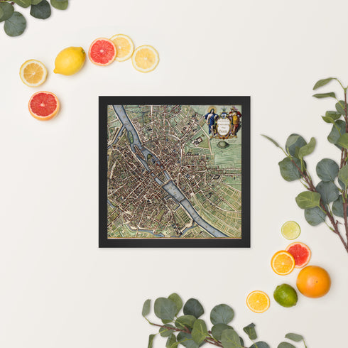 Journey Through Time: Vintage Cityscape Framed Poster | Lutetia Parisiorum Vulgo Paris | Framed poster